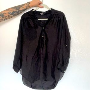 ellison semi sheer black blouse